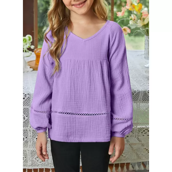 blibean Girls Elegant Boho Long Sleeve Blouse Size 4-13 Years Old