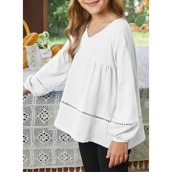 blibean Girls Elegant Boho Long Sleeve Blouse Size 4-13 Years Old