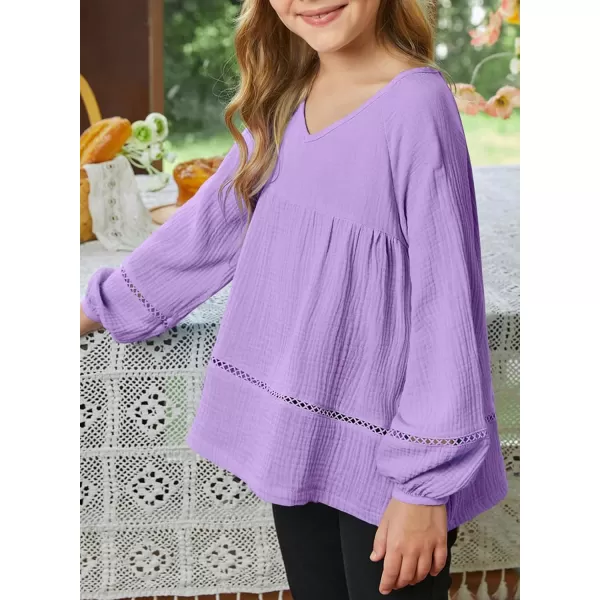 blibean Girls Elegant Boho Long Sleeve Blouse Size 4-13 Years Old