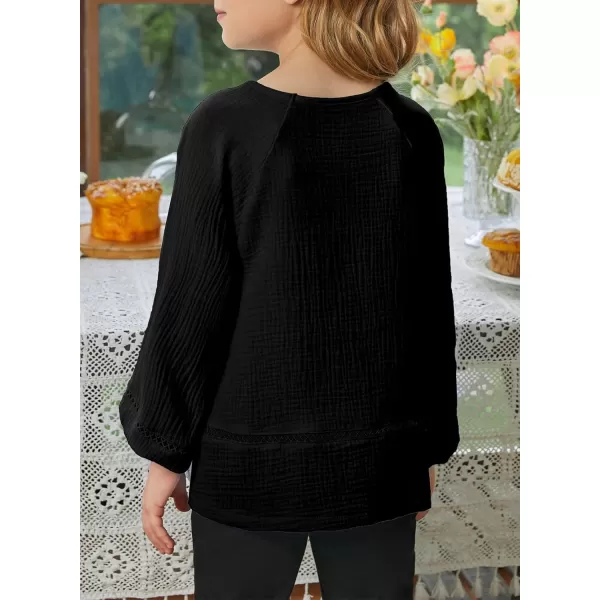 blibean Girls Elegant Boho Long Sleeve Blouse Size 4-13 Years Old