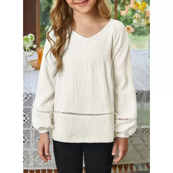 blibean Girls Elegant Boho Long Sleeve Blouse Size 4-13 Years Old
