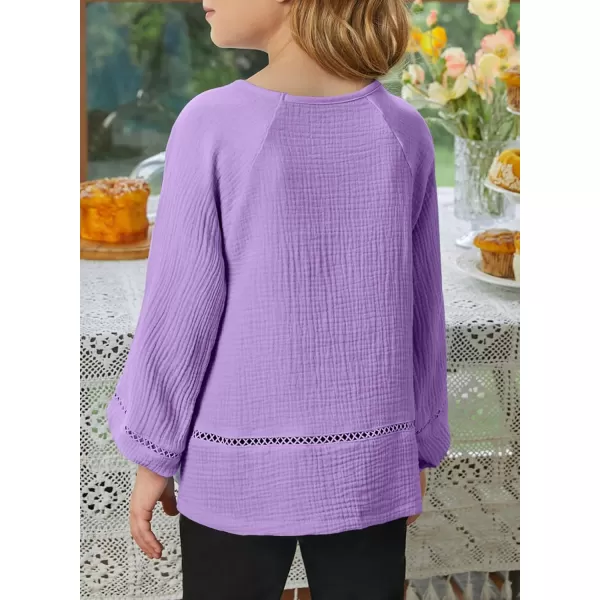 blibean Girls Elegant Boho Long Sleeve Blouse Size 4-13 Years Old