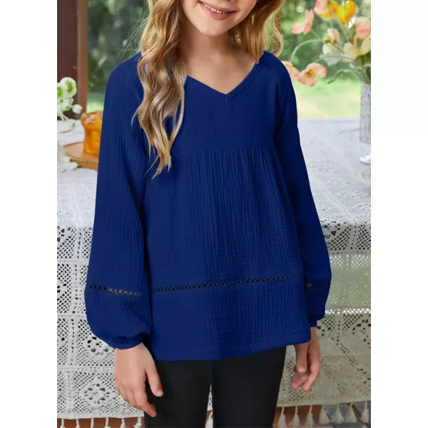 blibean Girls Elegant Boho Long Sleeve Blouse Size 4-13 Years Old