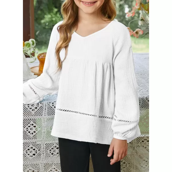blibean Girls Elegant Boho Long Sleeve Blouse Size 4-13 Years Old