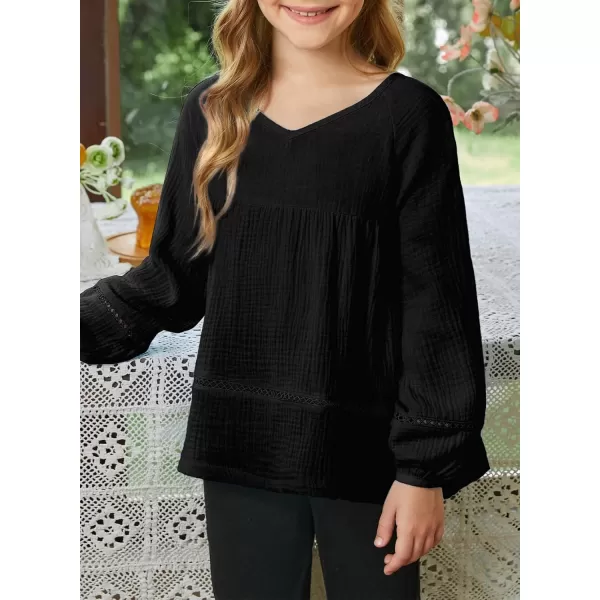 blibean Girls Elegant Boho Long Sleeve Blouse Size 4-13 Years Old