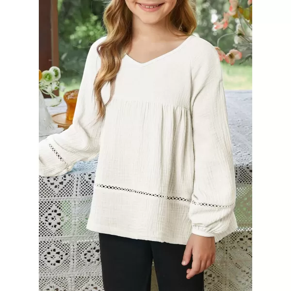 blibean Girls Elegant Boho Long Sleeve Blouse Size 4-13 Years Old