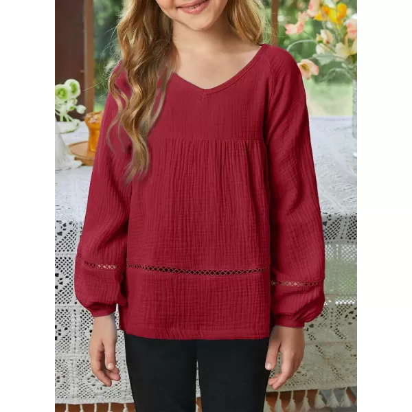 blibean Girls Elegant Boho Long Sleeve Blouse Size 4-13 Years Old