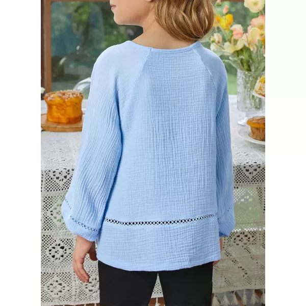 blibean Girls Elegant Boho Long Sleeve Blouse Size 4-13 Years Old