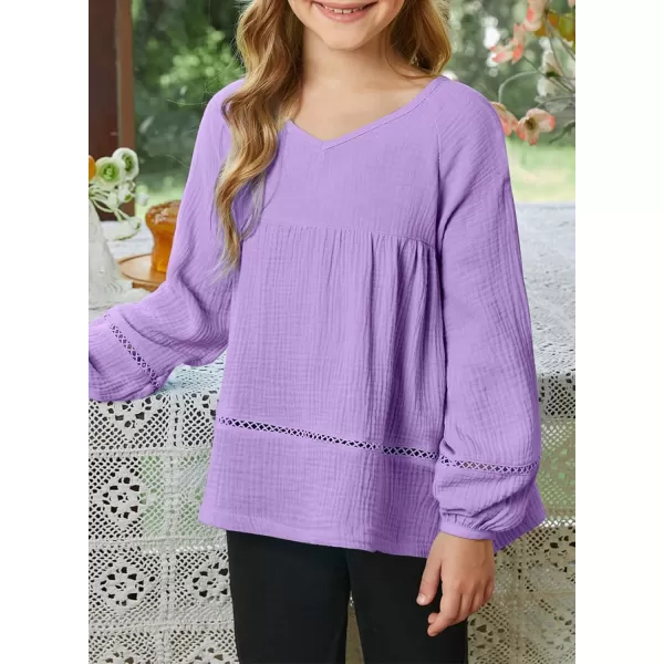 blibean Girls Elegant Boho Long Sleeve Blouse Size 4-13 Years Old