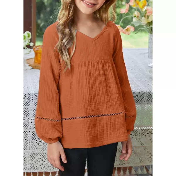 blibean Girls Elegant Boho Long Sleeve Blouse Size 4-13 Years Old