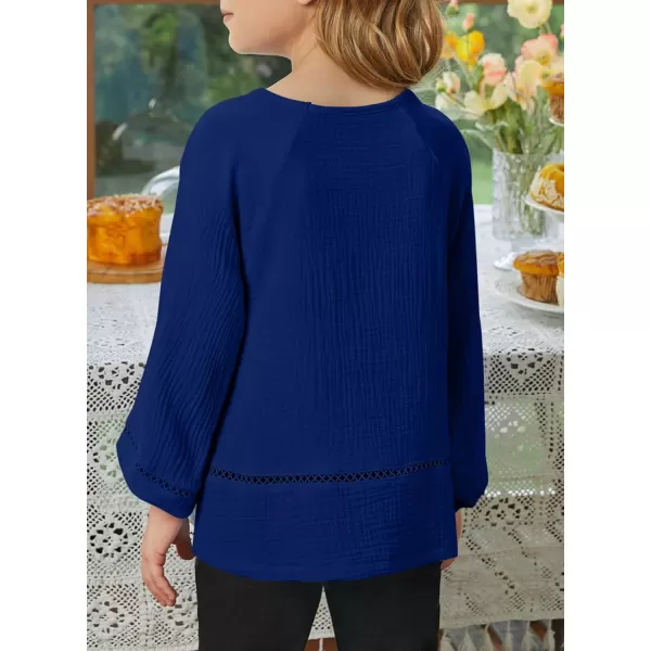 blibean Girls Elegant Boho Long Sleeve Blouse Size 4-13 Years Old