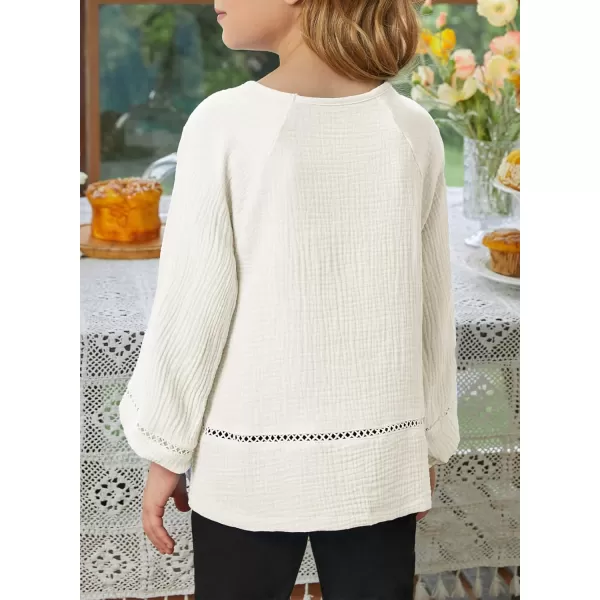 blibean Girls Elegant Boho Long Sleeve Blouse Size 4-13 Years Old