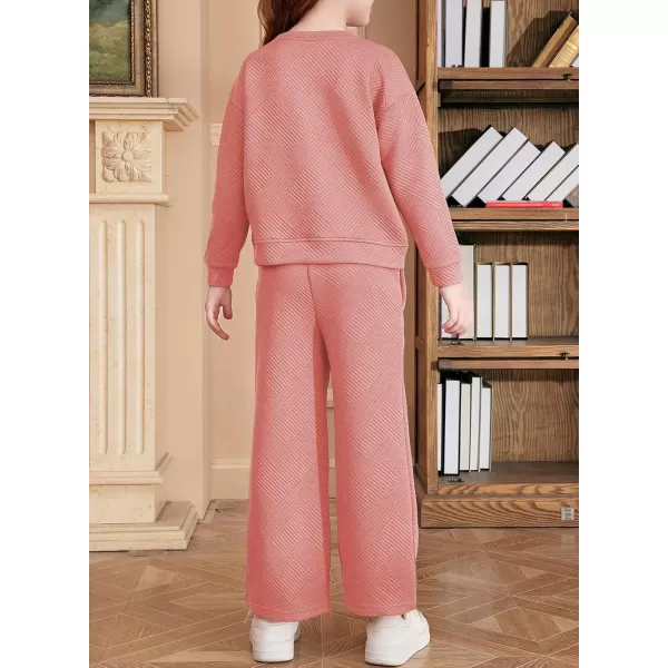 blibean Girls Fall Clothes Set Tween Rib Knit Sweatsuit Outfits Size 4-13 Years
