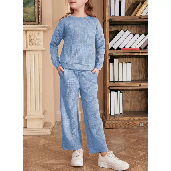 blibean Girls Fall Clothes Set Tween Rib Knit Sweatsuit Outfits Size 4-13 Years