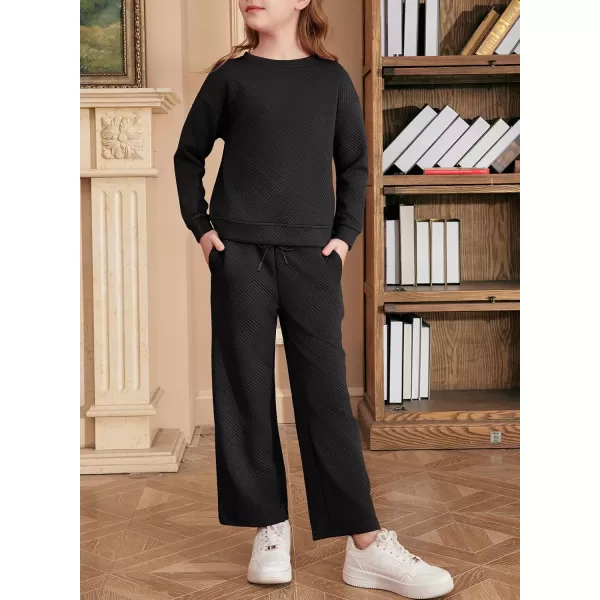 blibean Girls Fall Clothes Set Tween Rib Knit Sweatsuit Outfits Size 4-13 Years