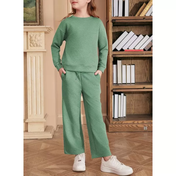 blibean Girls Fall Clothes Set Tween Rib Knit Sweatsuit Outfits Size 4-13 Years