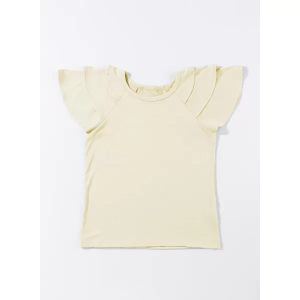 blibean Girls Fashion Layer Ruffle Short Sleeve Shirt Size 6-15 Years