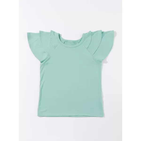 blibean Girls Fashion Layer Ruffle Short Sleeve Shirt Size 6-15 Years