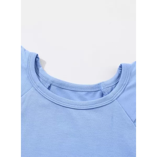 blibean Girls Fashion Layer Ruffle Short Sleeve Shirt Size 6-15 Years