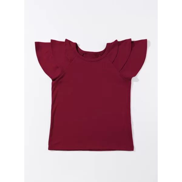blibean Girls Fashion Layer Ruffle Short Sleeve Shirt Size 6-15 Years