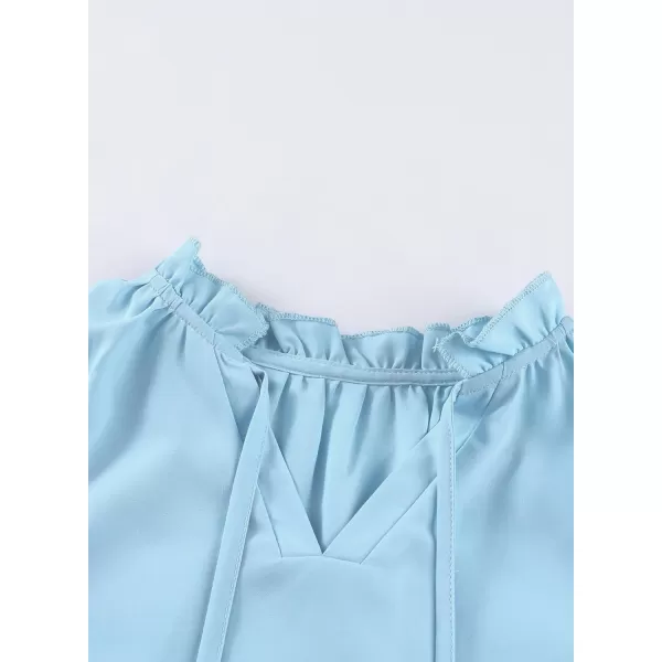 blibean Girls Long Sleeve Chiffon Blouses V Neck Smocked Cuffs Shirts Tops 6-15 Years