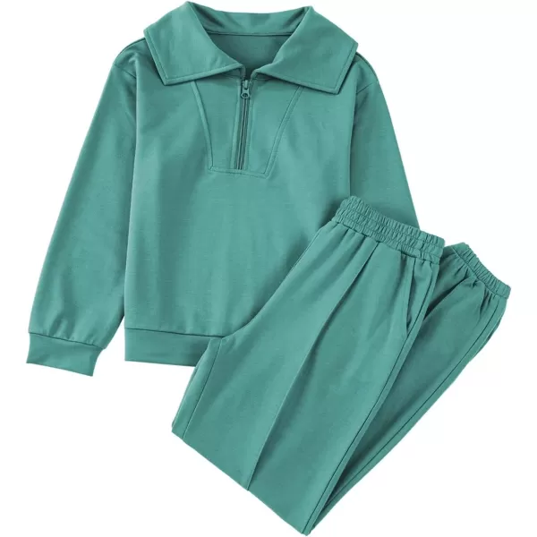 blibean Teen Girls Fall Cotton Half Zipper Sweat Suits Kids Pants Sets Size 6-15 Years