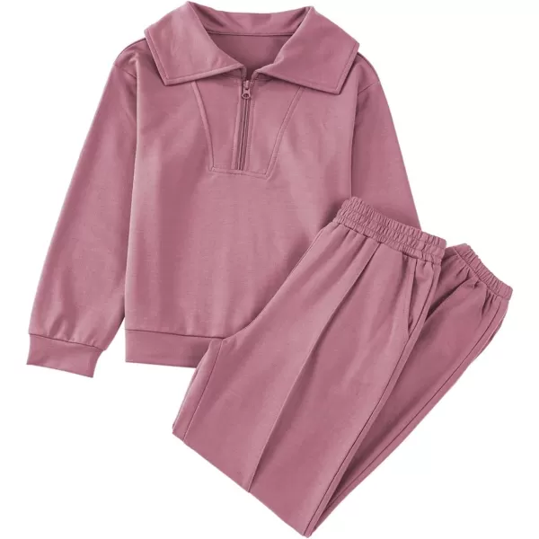 blibean Teen Girls Fall Cotton Half Zipper Sweat Suits Kids Pants Sets Size 6-15 Years