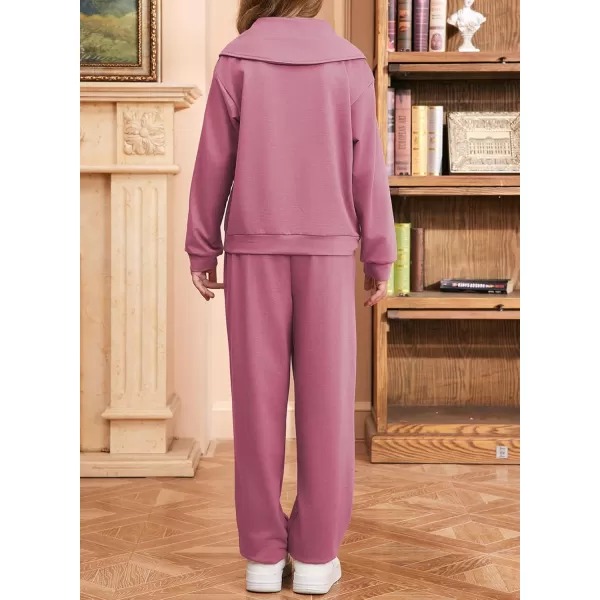 blibean Teen Girls Fall Cotton Half Zipper Sweat Suits Kids Pants Sets Size 6-15 Years
