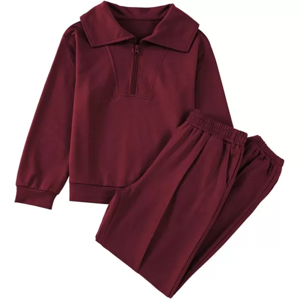 blibean Teen Girls Fall Cotton Half Zipper Sweat Suits Kids Pants Sets Size 6-15 Years