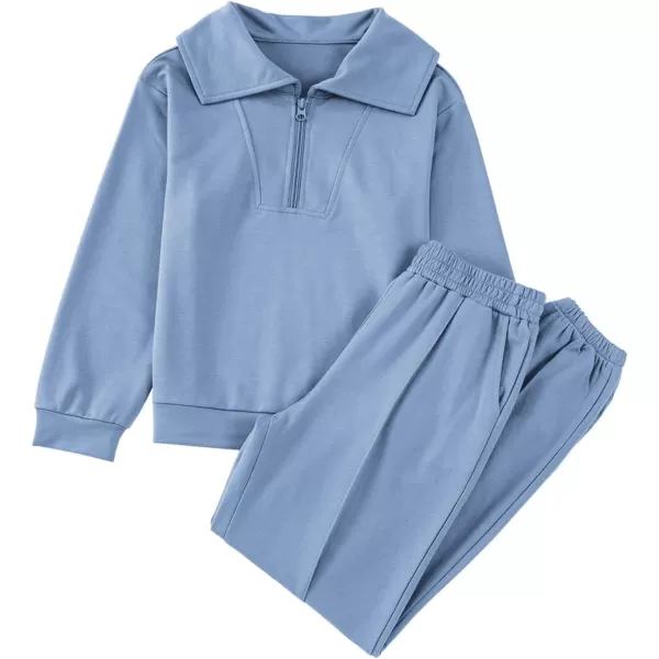 blibean Teen Girls Fall Cotton Half Zipper Sweat Suits Kids Pants Sets Size 6-15 Years