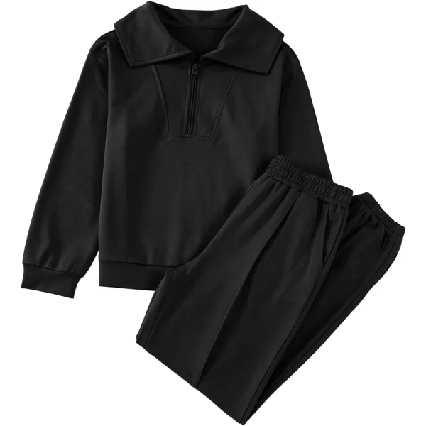 blibean Teen Girls Fall Cotton Half Zipper Sweat Suits Kids Pants Sets Size 6-15 Years
