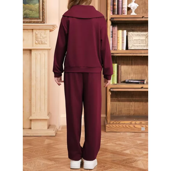 blibean Teen Girls Fall Cotton Half Zipper Sweat Suits Kids Pants Sets Size 6-15 Years