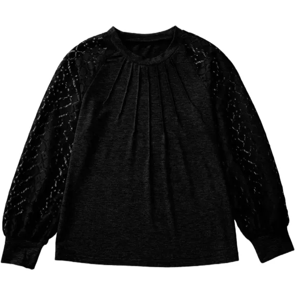 blibean Teen Girls Semi Formal Bloues Kids Lace Long Sleeve Shirts Size 6-15 Years