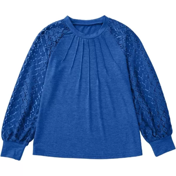blibean Teen Girls Semi Formal Bloues Kids Lace Long Sleeve Shirts Size 6-15 Years