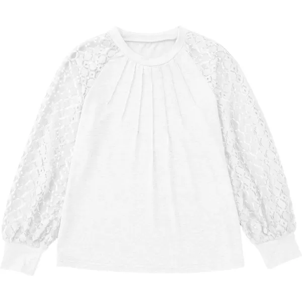 blibean Teen Girls Semi Formal Bloues Kids Lace Long Sleeve Shirts Size 6-15 Years