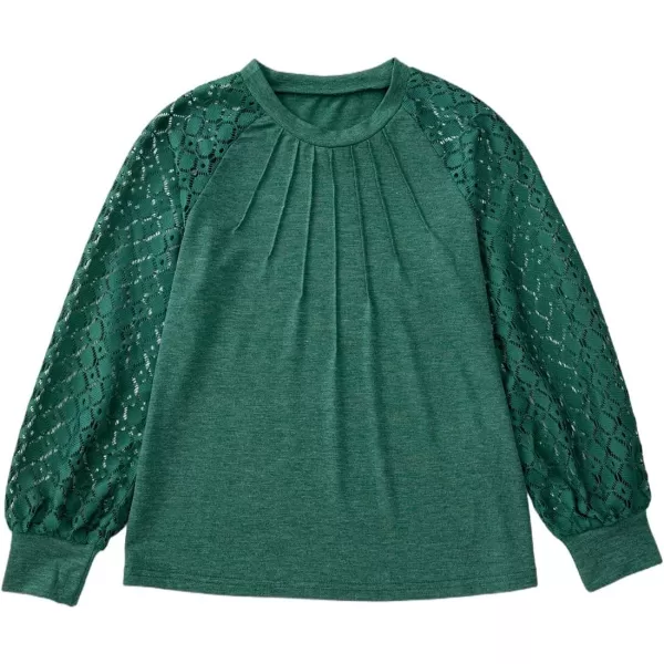 blibean Teen Girls Semi Formal Bloues Kids Lace Long Sleeve Shirts Size 6-15 Years