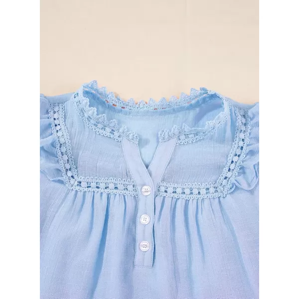 blibean Teen Girls Shirt Solid Ruffle Short Sleeve Button Blouse Size 6-15 Years
