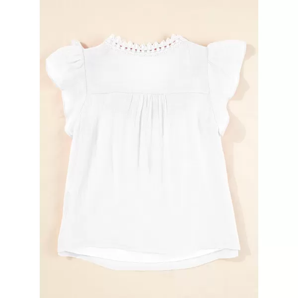 blibean Teen Girls Shirt Solid Ruffle Short Sleeve Button Blouse Size 6-15 Years