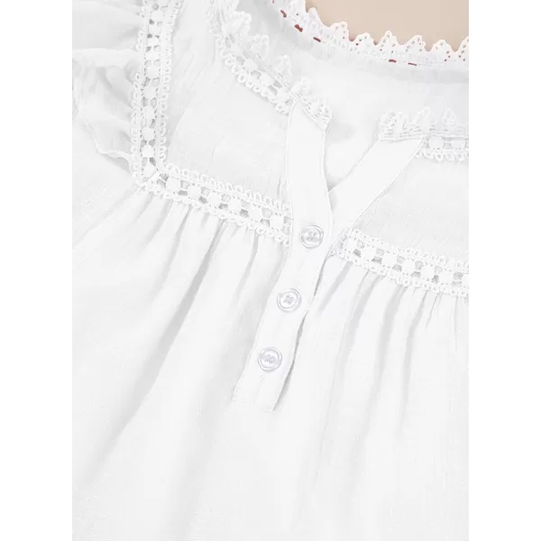 blibean Teen Girls Shirt Solid Ruffle Short Sleeve Button Blouse Size 6-15 Years
