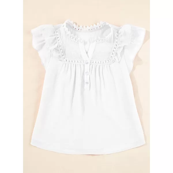 blibean Teen Girls Shirt Solid Ruffle Short Sleeve Button Blouse Size 6-15 Years