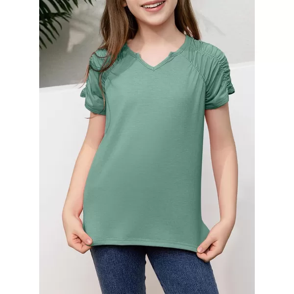 blibean Teen Girls Stylish Tshirt Kids Elastic Short Sleeve Tops Size 6-15 Years