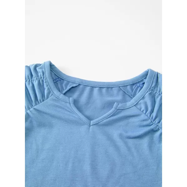blibean Teen Girls Stylish Tshirt Kids Elastic Short Sleeve Tops Size 6-15 Years