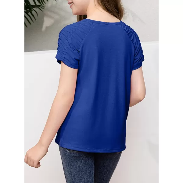 blibean Teen Girls Stylish Tshirt Kids Elastic Short Sleeve Tops Size 6-15 Years