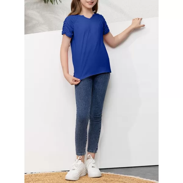 blibean Teen Girls Stylish Tshirt Kids Elastic Short Sleeve Tops Size 6-15 Years