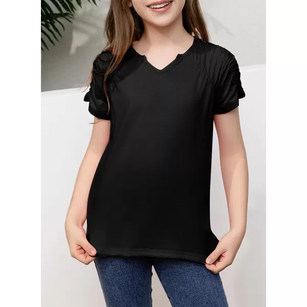 blibean Teen Girls Stylish Tshirt Kids Elastic Short Sleeve Tops Size 6-15 Years