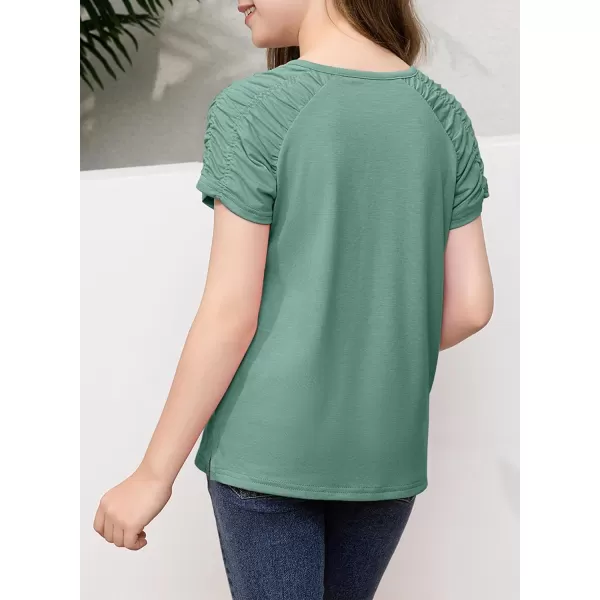 blibean Teen Girls Stylish Tshirt Kids Elastic Short Sleeve Tops Size 6-15 Years