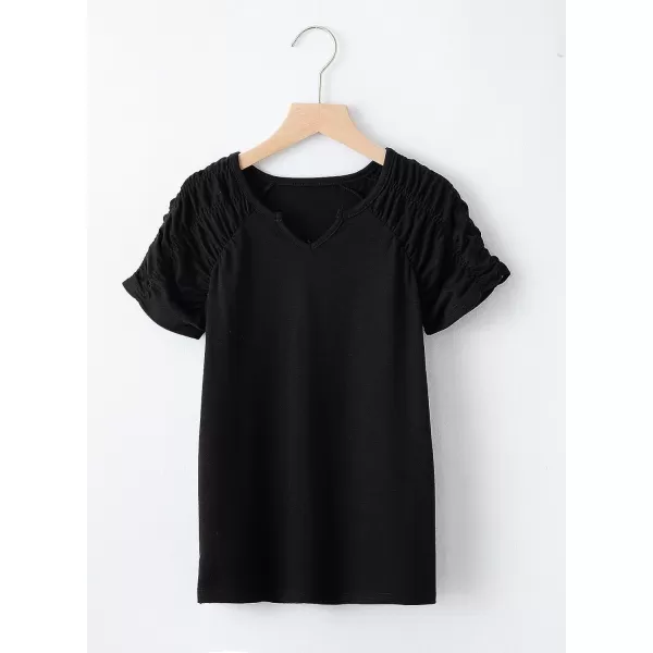 blibean Teen Girls Stylish Tshirt Kids Elastic Short Sleeve Tops Size 6-15 Years