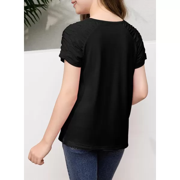 blibean Teen Girls Stylish Tshirt Kids Elastic Short Sleeve Tops Size 6-15 Years