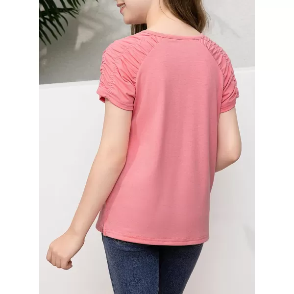 blibean Teen Girls Stylish Tshirt Kids Elastic Short Sleeve Tops Size 6-15 Years