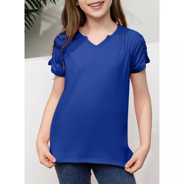 blibean Teen Girls Stylish Tshirt Kids Elastic Short Sleeve Tops Size 6-15 Years